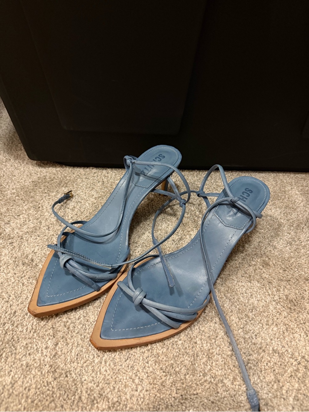 Schutz Abby Mid Heels Size 8.5 Blue Lace Up – Worn